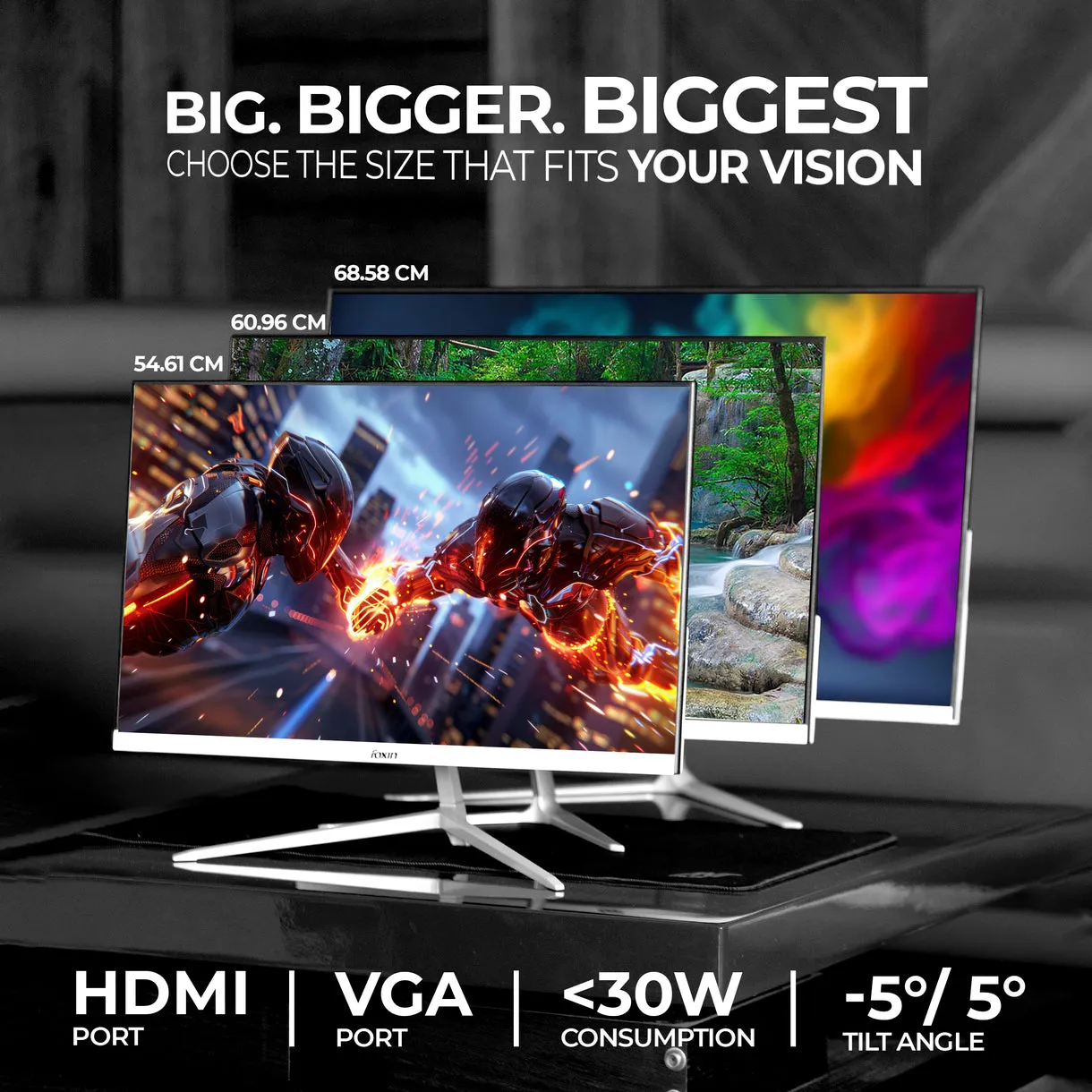 Foxin LED Monitor 27" FHD IPS 100Hz with HDMI | VGA | Speaker (Elite) view 6